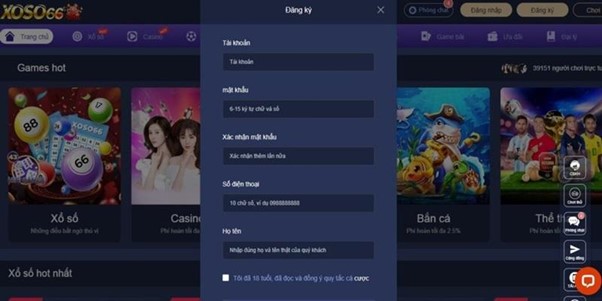 Thao tác tham gia sảnh thể thao tại xoso66 nhanh chóng